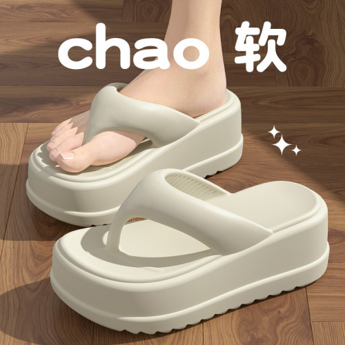 厚底人字拖女外穿夏季2025新款時尚海邊沙灘增高防滑夾腳拖鞋女款