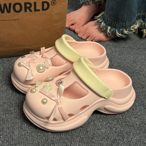 踩屎感洞洞鞋女2025夏季新款可愛厚底外穿增高防臭沙灘包頭涼拖鞋 踩屎感洞洞鞋女2025夏季新款可愛厚底外穿增高防臭沙灘包頭涼拖鞋