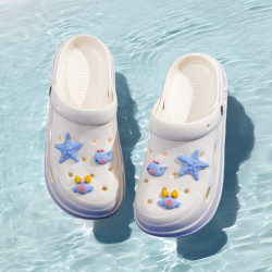 2025新款洞洞鞋女士夏季外穿厚底踩屎感防滑包頭海邊沙灘涼拖鞋女