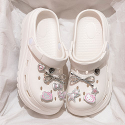 夏季洞洞鞋女外穿包頭防臭海邊沙灘玩水防滑厚底踩屎感涼拖鞋女士