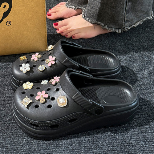 夏季洞洞鞋女外穿包頭防臭海邊沙灘玩水防滑厚底踩屎感涼拖鞋女士 夏季洞洞鞋女外穿包頭防臭海邊沙灘玩水防滑厚底踩屎感涼拖鞋女士