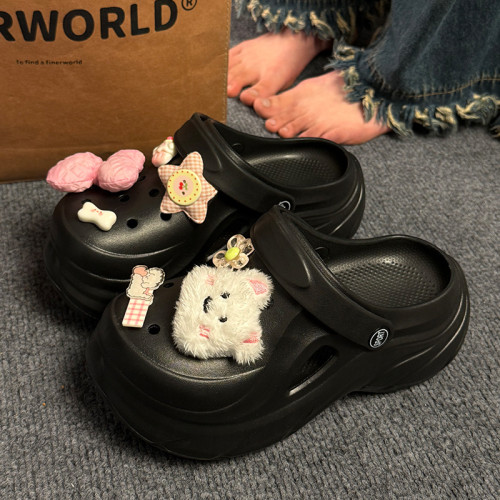 厚底洞洞鞋女夏外穿防臭ins網紅絕美沙灘配裙子包頭增高涼拖鞋女 厚底洞洞鞋女夏外穿防臭ins網紅絕美沙灘配裙子包頭增高涼拖鞋女