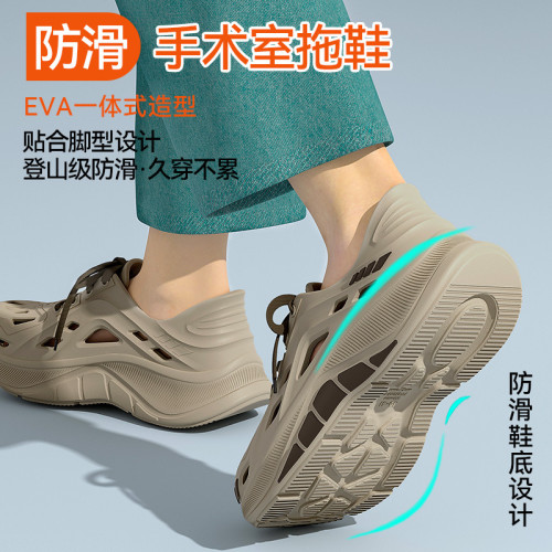 德國醫用手術室洞洞鞋男士夏季外穿2025新款厚底耐磨防滑防臭涼鞋 德國醫用手術室洞洞鞋男士夏季外穿2025新款厚底耐磨防滑防臭涼鞋