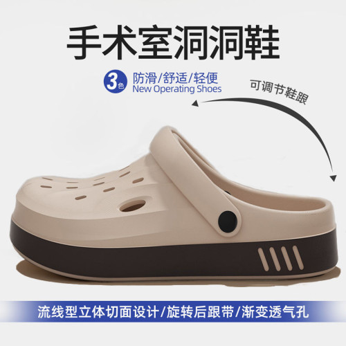 醫用手術室拖鞋男士2025新款夏季eva防滑防臭護士鞋靜音洞洞鞋女