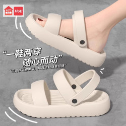 外穿涼拖鞋女夏季2025新款時尚百搭旅行防滑厚底兩穿沙灘涼鞋女士