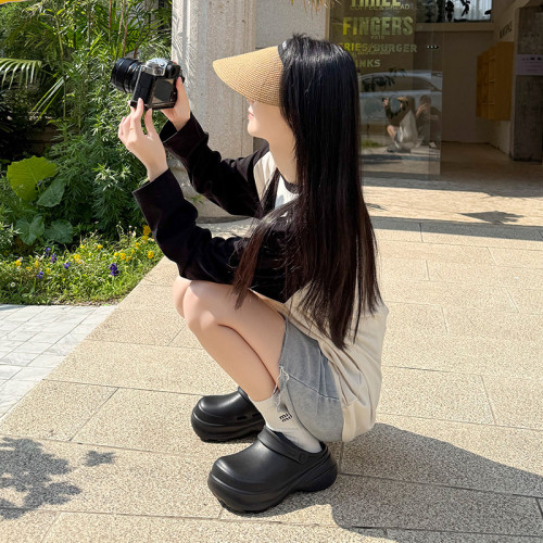 6.0超高跟厚底包頭拖鞋女士夏外穿防滑增高新款高級感沙灘洞洞鞋 6.0超高跟厚底包頭拖鞋女士夏外穿防滑增高新款高級感沙灘洞洞鞋