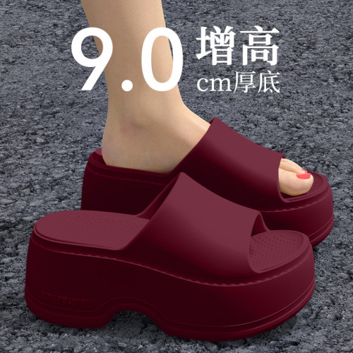 9.0cm厚底增高拖鞋女士夏季外穿2025新款高跟防滑踩屎感eva涼拖鞋