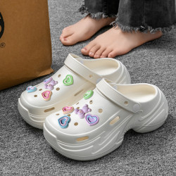 8.0cm厚底洞洞鞋女夏季外穿2025新款小個子增高防滑沙灘eva拖鞋女