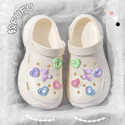 8.0cm厚底洞洞鞋女夏季外穿2025新款小個子增高防滑沙灘eva拖鞋女