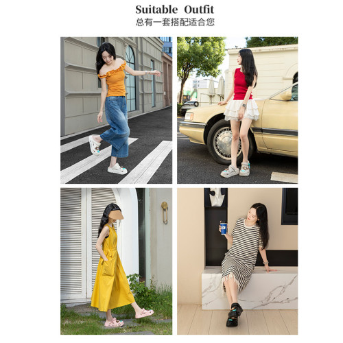 夏季新款DIY潮流飾品情侶洞洞鞋親子休閒厚底增高沙灘包頭半拖鞋 夏季新款DIY潮流飾品情侶洞洞鞋親子休閒厚底增高沙灘包頭半拖鞋