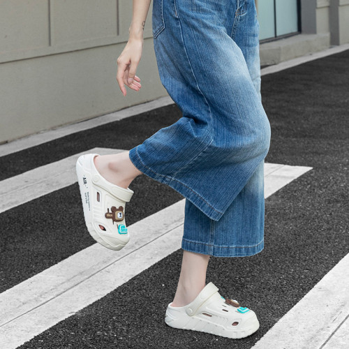 夏季新款DIY潮流飾品情侶洞洞鞋親子休閒厚底增高沙灘包頭半拖鞋 夏季新款DIY潮流飾品情侶洞洞鞋親子休閒厚底增高沙灘包頭半拖鞋