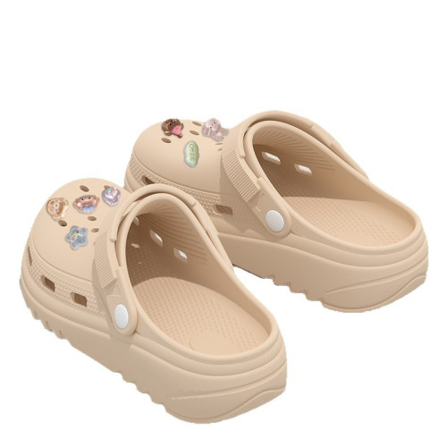 護士洞洞鞋女款夏季外穿2025新款厚底防滑防臭手術室包頭拖鞋女士