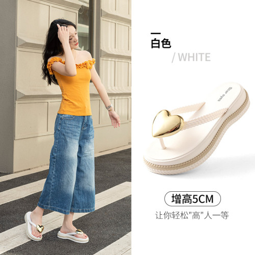 愛心浪花厚底人字拖時尚外穿夾腳拼色防滑百搭海邊度假沙灘涼拖鞋 愛心浪花厚底人字拖時尚外穿夾腳拼色防滑百搭海邊度假沙灘涼拖鞋