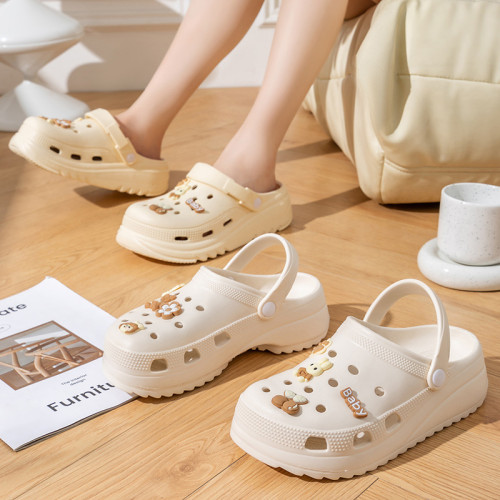 踩屎感洞洞鞋女夏季外穿2025新款上班厚底防滑eva海邊沙灘涼拖鞋 踩屎感洞洞鞋女夏季外穿2025新款上班厚底防滑eva海邊沙灘涼拖鞋