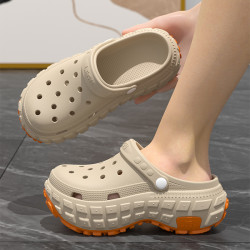 洞洞鞋男款夏季戶外穿2025新款厚底防滑防臭運動透氣沙灘鞋涼拖男