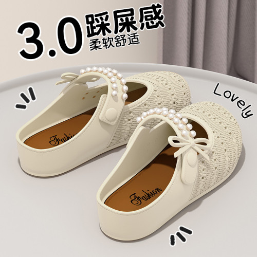 厚底勃肯鞋女2025新款夏季外穿編織透氣防滑軟底包頭半拖鞋女士 厚底勃肯鞋女2025新款夏季外穿編織透氣防滑軟底包頭半拖鞋女士