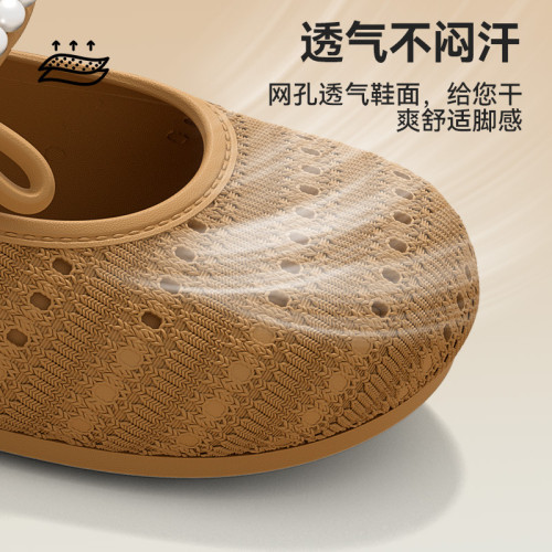 厚底勃肯鞋女2025新款夏季外穿編織透氣防滑軟底包頭半拖鞋女士 厚底勃肯鞋女2025新款夏季外穿編織透氣防滑軟底包頭半拖鞋女士