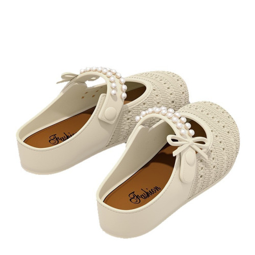 厚底勃肯鞋女2025新款夏季外穿編織透氣防滑軟底包頭半拖鞋女士 厚底勃肯鞋女2025新款夏季外穿編織透氣防滑軟底包頭半拖鞋女士