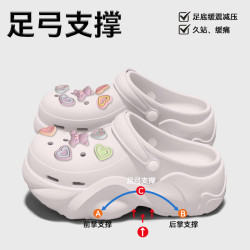 厚底洞洞鞋女款2025新款夏季外穿足弓支撐不累腳eva防滑涼拖女士