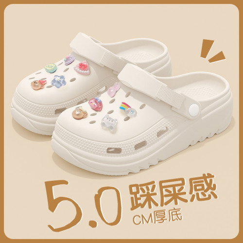 洞洞鞋女夏季外穿2025新款時尚網紅百搭超火厚底防滑防臭沙灘涼拖 洞洞鞋女夏季外穿2025新款時尚網紅百搭超火厚底防滑防臭沙灘涼拖