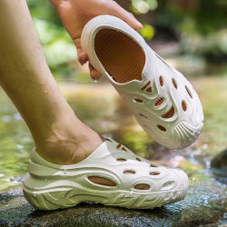 戶外穿涼拖鞋男士包頭夏季2025新款開車運動沙灘防滑eva洞洞鞋女