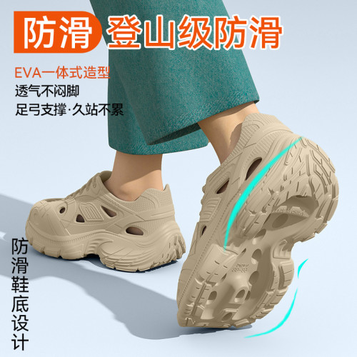 德國醫用手術室洞洞鞋男士2025新款夏季外穿厚底耐磨防滑防臭涼拖