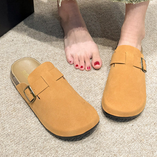 勃肯鞋女款2025春秋新款外穿厚底博肯包頭拖鞋一腳蹬懶人時尚單鞋 勃肯鞋女款2025春秋新款外穿厚底博肯包頭拖鞋一腳蹬懶人時尚單鞋