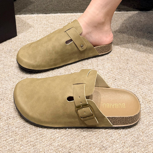 勃肯鞋女款2025春秋新款外穿厚底博肯包頭拖鞋一腳蹬懶人時尚單鞋 勃肯鞋女款2025春秋新款外穿厚底博肯包頭拖鞋一腳蹬懶人時尚單鞋