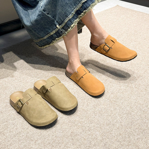 勃肯鞋女款2025春秋新款外穿厚底博肯包頭拖鞋一腳蹬懶人時尚單鞋 勃肯鞋女款2025春秋新款外穿厚底博肯包頭拖鞋一腳蹬懶人時尚單鞋