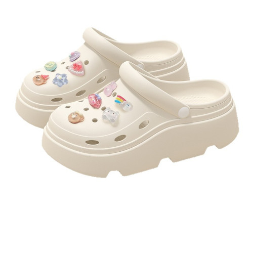 厚底洞洞鞋女夏外穿2025新款沙灘防滑防臭增高踩屎感網紅涼拖鞋女