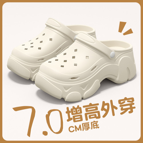 厚底洞洞鞋女款2025新款夏季外穿足弓支撐小個子增高防滑eva涼拖 厚底洞洞鞋女款2025新款夏季外穿足弓支撐小個子增高防滑eva涼拖