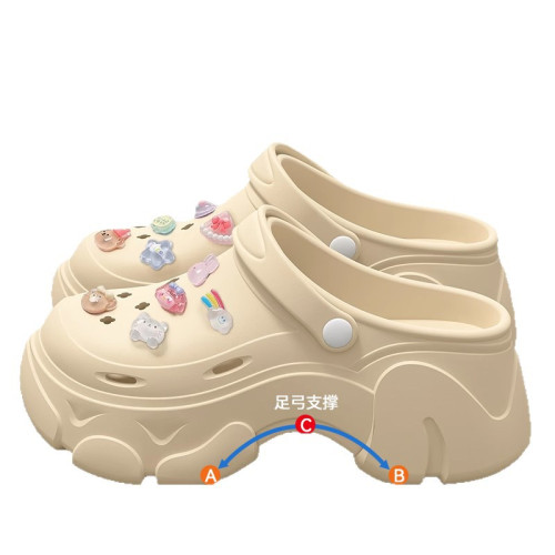 厚底洞洞鞋女款2025新款夏季外穿足弓支撐小個子增高防滑eva涼拖 厚底洞洞鞋女款2025新款夏季外穿足弓支撐小個子增高防滑eva涼拖