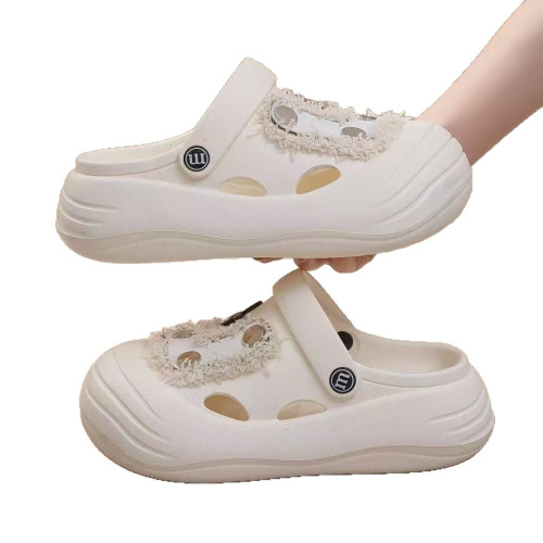 甜酷愛心防滑厚底踩屎感洞洞鞋女外穿出2025夏季新款沙灘涼拖 甜酷愛心防滑厚底踩屎感洞洞鞋女外穿出2025夏季新款沙灘涼拖