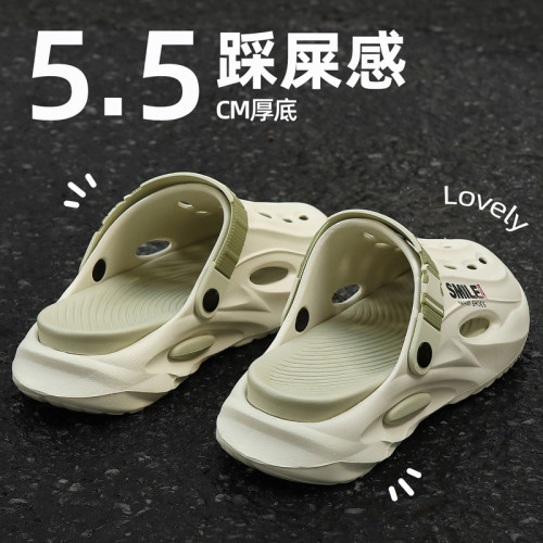 厚底沙灘透氣洞洞鞋2025新款沙灘防滑踩屎感包頭拖鞋夏季外穿男款 厚底沙灘透氣洞洞鞋2025新款沙灘防滑踩屎感包頭拖鞋夏季外穿男款