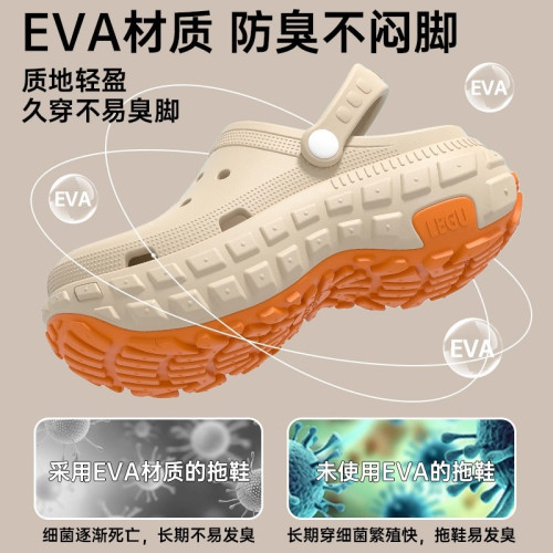 洞洞鞋男士夏季外穿防臭2025新款潮流厚底耐磨防滑開車倆穿涼拖男 洞洞鞋男士夏季外穿防臭2025新款潮流厚底耐磨防滑開車倆穿涼拖男