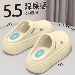 洞洞鞋女夏季2025新款外穿防滑舒適透氣踩屎感沙灘厚底包頭涼拖鞋
