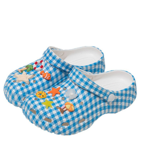 經典款印刷條紋海洋風洞洞女鞋 防滑耐磨輕便包頭舒適透氣涼拖鞋 經典款印刷條紋海洋風洞洞女鞋 防滑耐磨輕便包頭舒適透氣涼拖鞋