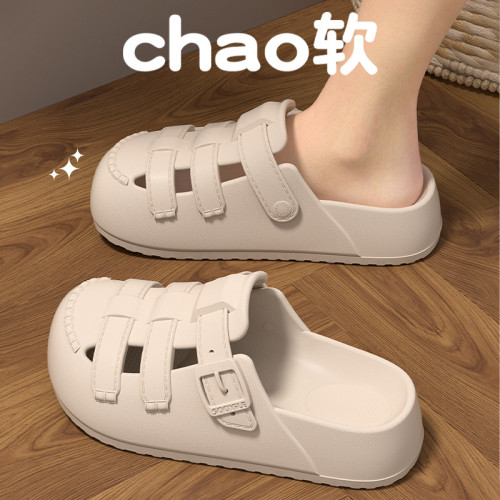 勃肯鞋洞洞鞋女款2025新款夏季外穿辦公室替換踩屎感海邊包頭涼拖