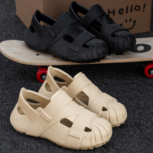 洞洞鞋男款夏季厚底踩屎感大碼包頭拖鞋外穿防滑運動開車沙灘涼鞋 洞洞鞋男款夏季厚底踩屎感大碼包頭拖鞋外穿防滑運動開車沙灘涼鞋