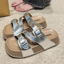 一字拖仙女2025新款爆款風舒適百搭純色厚底夏季網紅休閒風一字拖