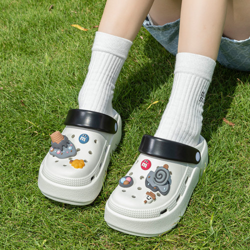 多巴胺厚底洞洞鞋女夏季外穿網紅防滑增高沙灘涼鞋包頭半拖鞋秋千 多巴胺厚底洞洞鞋女夏季外穿網紅防滑增高沙灘涼鞋包頭半拖鞋秋千