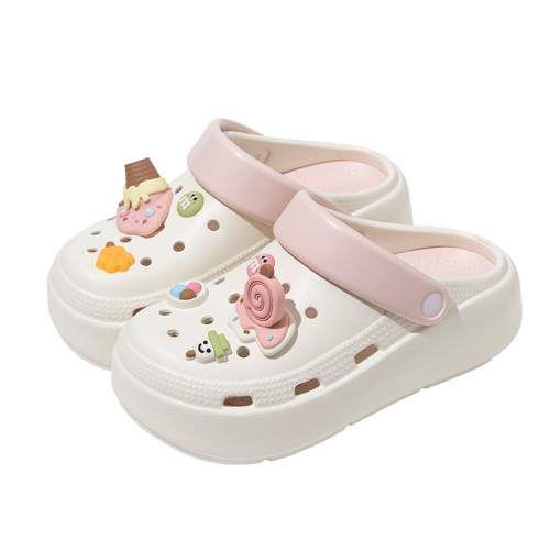 多巴胺厚底洞洞鞋女夏季外穿網紅防滑增高沙灘涼鞋包頭半拖鞋秋千 多巴胺厚底洞洞鞋女夏季外穿網紅防滑增高沙灘涼鞋包頭半拖鞋秋千