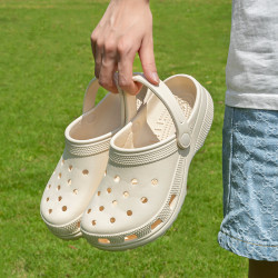 無標明星夏季EVA休閒經典洞洞鞋女防滑外穿拖鞋防臭戶外情侶涼鞋