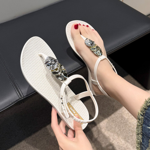 印章涼拖鞋女夏季新款韓版夾趾人字拖時尚海邊沙灘度假風羅馬鞋 印章涼拖鞋女夏季新款韓版夾趾人字拖時尚海邊沙灘度假風羅馬鞋