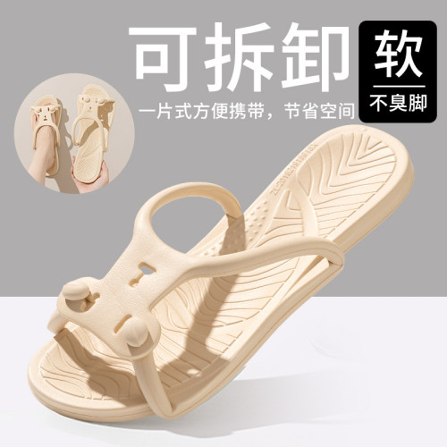 旅遊必備用品沙灘拖鞋男旅行可攜式可折疊夏季遊泳防滑戶外涼拖女