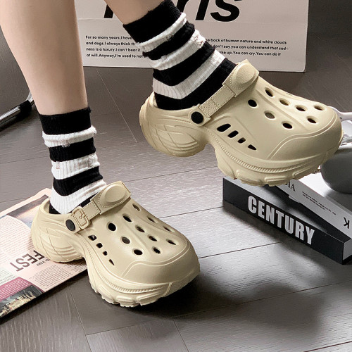 2025新款女士厚底洞洞鞋包頭拖鞋女夏季防滑外穿沙灘拖鞋時尚涼拖 2025新款女士厚底洞洞鞋包頭拖鞋女夏季防滑外穿沙灘拖鞋時尚涼拖