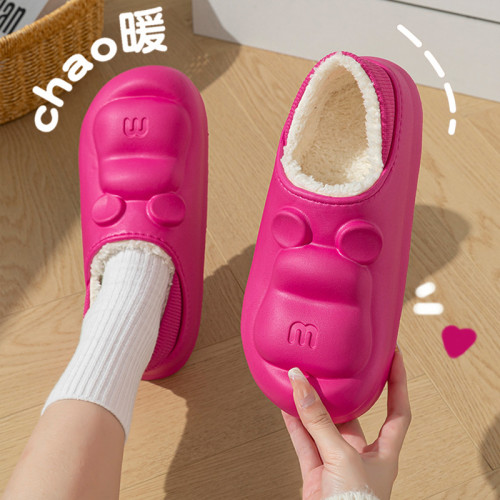 孕婦防水月子鞋包跟女士秋冬季2025新款室內家居小熊棉拖鞋女 孕婦防水月子鞋包跟女士秋冬季2025新款室內家居小熊棉拖鞋女