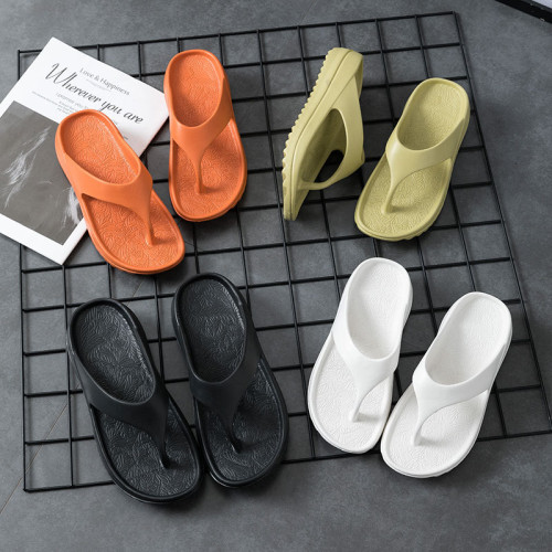 網紅極簡風純色情侶厚底人字拖女外穿防滑軟底居家拖鞋 網紅極簡風純色情侶厚底人字拖女外穿防滑軟底居家拖鞋