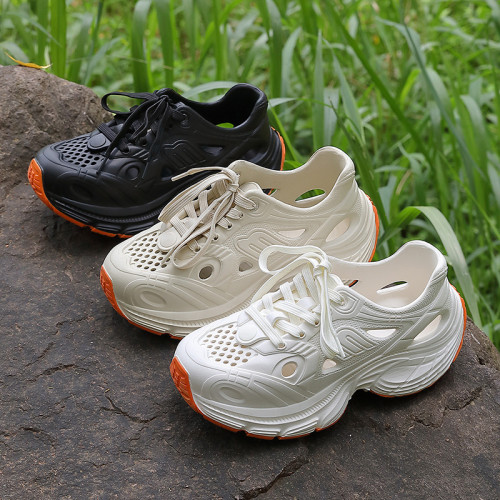 防滑洞洞鞋女款夏季外穿透氣足弓踩屎感厚底情侶系帶老爹鞋男 防滑洞洞鞋女款夏季外穿透氣足弓踩屎感厚底情侶系帶老爹鞋男