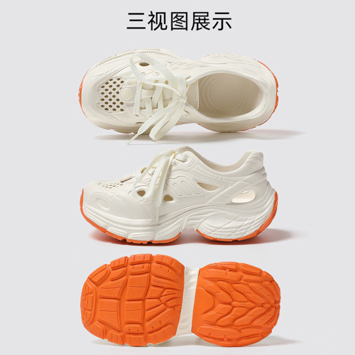 防滑洞洞鞋女款夏季外穿透氣足弓踩屎感厚底情侶系帶老爹鞋男 防滑洞洞鞋女款夏季外穿透氣足弓踩屎感厚底情侶系帶老爹鞋男